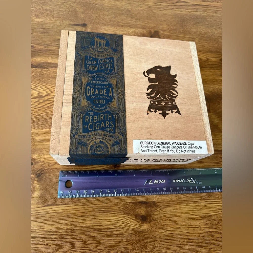 Lot of 2 EMPTY Wood Undercrown Maduro Cigar Boxes for Crafting Storage, etc